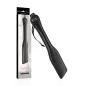 Preview: Black vegan leather paddle with packaging, inscription "Coquette".