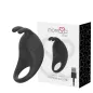 Preview: Black silicone penis ring with packaging and USB cable, brand Morea.