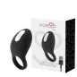 Preview: Black silicone penis ring with packaging and USB charging cable, brand "Moresa Zac".