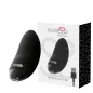 Preview: Black silicone vibrator with packaging and USB cable, brand "Moresa Blossom".
