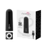 Preview: Black rechargeable vibrator with remote control and packaging from "Moresa Nix".
