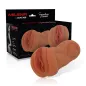 Preview: Product packaging with a skin-colored, anatomically shaped silicone object, next to it a black box with red text.