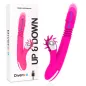 Preview: Pinkes Vibrator-Spielzeug mit Auf- und Abwärtsbewegung, USB-Anschluss, neben Verpackung mit "UP & DOWN"-Aufschrift.