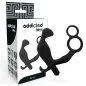 Preview: Analplug Mit Doppeltem Penisring Und Hoden Schwarz | Addicted Toys