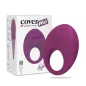 Preview: Lila Vibrationsring mit Verpackung und USB-Ladekabel, Produktname "cover me" sichtbar.