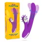 Preview: Purple vibrator with rotating head and packaging with a yellow background, inscription "Bunny Funny Rotation".