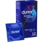 Preview: Durex Extra Seguro Kondomverpackung, 12 Stück, blaue Schachtel mit einem einzelnen Kondom im Vordergrund.
