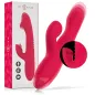 Preview: Roter Vibrator mit Verpackung, zeigt Funktionen und Details.