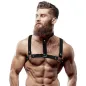 Preview: Verstellbarer Brustgurt Aus Öko Leder Mit Halskette – Fetish Submissive
