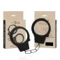 Preview: Schwarze Metallhandschellen vor Verpackung mit der Aufschrift "Intense Fetish Metal Handcuffs".