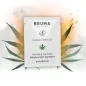 Preview: Bruma Sativa Seed Oil packet, surrounded by cannabis leaves and flames, 6 ml, warming effect.