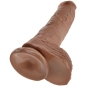 Preview: Realistischer Penis Mit Kugeln 19,8cm Karamell | King Cock