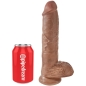 Preview: Realistischer Penis Mit Kugeln 19,8cm Karamell | King Cock