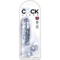 Preview: Realistischer Penis Mit 13,5cm Transparenten Eieren | King Cock