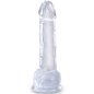 Preview: Realistischer Penis Mit 15,2cm Transparenten Eieren | King Cock