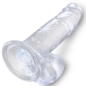 Preview: Realistischer Penis Mit 15,2cm Transparenten Eieren | King Cock