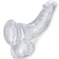 Preview: Realistisch Geschleifener Penis Mit 16,5cm Transparenten Bällen – King Cock