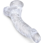 Preview: Realistisch Gebogener Penis Mit 16,5cm Transparenten Bällen | King Cock