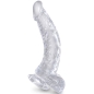 Preview: Realistisch Gebogener Penis Mit 16,5cm Transparenten Bällen | King Cock
