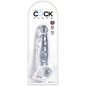 Preview: Realistischer Penis Mit 16,5cm Transparenten Hodenen | King Cock