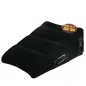 Preview: Black inflatable wedge cushion with handles, holds up to 300 pounds.