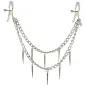 Preview: Silver chains with pointed pendants and clamps at the ends.