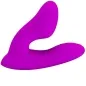 Preview: Purple, ergonomically shaped silicone sex toy with a curved design.
