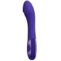Preview: Purple vibrator with curved design and textured head, two buttons on the handle.