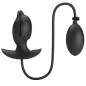 Preview: Black, fish-shaped silicone toy with pump and hose, on a white background.
