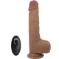 Preview: Realistic dildo with remote control, skin-colored, upright with suction cup.