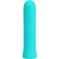 Preview: Turquoise, ribbed, cylindrical object with a rounded tip on a white background.