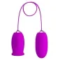 Preview: Purple vibrator egg with remote control, connected by a cable, on a white background.