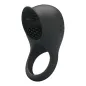 Preview: Black silicone ring with textured top and charging port, side view.