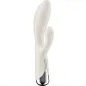 Preview: White, two-part vibrator with a smooth surface and silver handle.