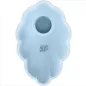 Preview: Light blue, flower-shaped object with a central hole and logo on the surface.