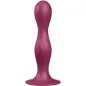 Preview: Purple, curved silicone toy with a wide base, freestanding on a white background.