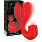 Preview: Red rose-shaped vibrator with packaging featuring "Mia Selena" and "Vibrating + Tapping".