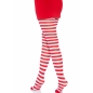 Preview: Gestreifte Strumpfhose Weiss / Rot | Leg Avenue