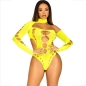 Preview: Nahtloser Bodysuit Mit Tanga Gelb | Leg Avenue