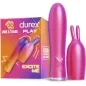 Preview: Durex Vibe & Tease Set with USB charger, pink vibrator and attachment, packaging in the background.