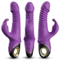 Preview: Purple vibrator with ergonomic design and controls, shown three times.