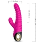 Preview: Rosa Vibrator mit geriffelter Oberfläche und zwei Enden, Maße: 8 cm, 11,6 cm, 22,7 cm.