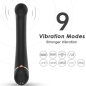 Preview: Schwarzer Vibrator mit 9 Vibrationsmodi, stärkere Vibration, grafische Darstellung der Modi.