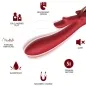 Preview: Red vibrator with ergonomic design, 9 vibration modes, quiet, waterproof, magnetic charging, made of premium silicone.