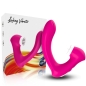 Preview: Pinkfarbener Vibrator mit Verpackung im Hintergrund, Aufschrift "Licking Vibrator".
