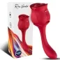 Preview: Red rose-shaped vibrator with packaging in the background, labeled "Rose Vibrator" and "Silicone Toys".