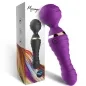 Preview: Purple massage wand with gold trim, next to packaging with colorful design and black model image.