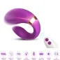 Preview: Purple vibrator with remote control, ergonomic design, waterproof, 9 modes, magnetic charging, quiet, CE certified.