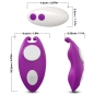 Preview: Purple and white device with buttons, dimensions: 10.2 x 4.6 x 2.95 cm. Remote control: 7.2 x 3.4 cm.