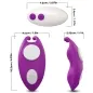 Preview: Purple and white device with buttons, dimensions: 10.2 x 4.6 x 2.95 cm. Remote control: 7.2 x 3.4 cm.